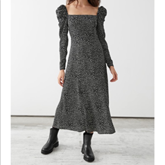 & Other Stories Dresses & Skirts - &Other Stories Satin Square Neck Midi Dress